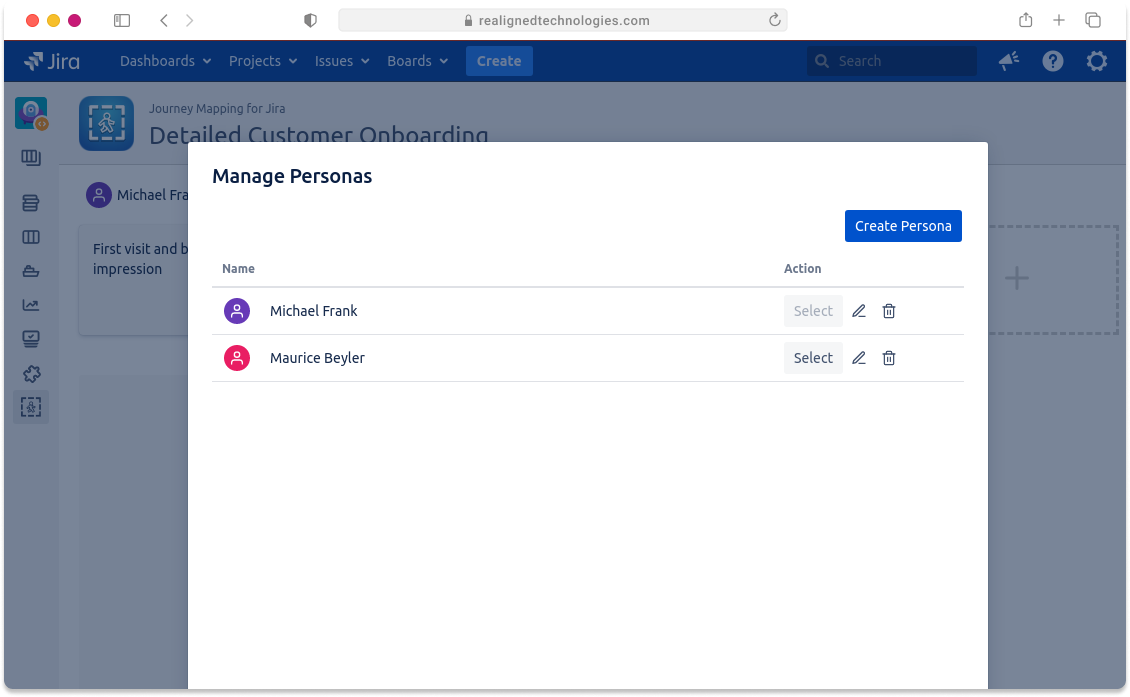 Journey Mapping Screenshot